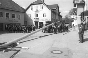 Maibaumaustellen am Marktplatz